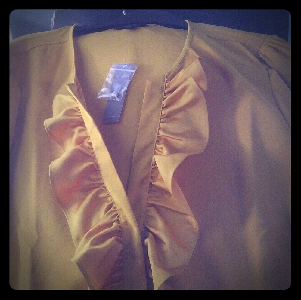 JCrew Crepe Blouse/RICH GOLD